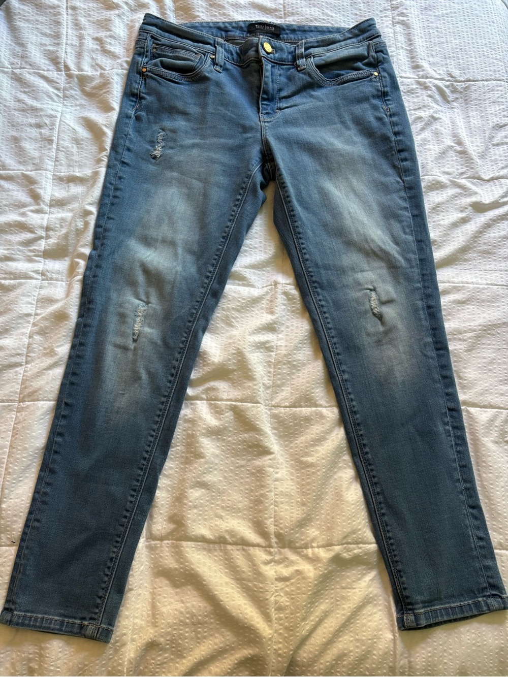 White House Black Market Women's Light Blue Girlfriend Jeans